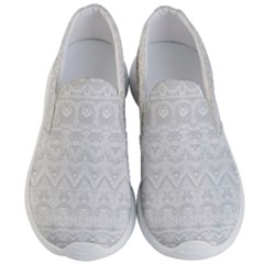 Boho White Wedding Lace Pattern Men s Lightweight Slip Ons by SpinnyChairDesigns