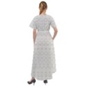 Boho White Wedding Lace Pattern Front Wrap High Low Dress View2