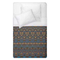 Boho Blue Gold Pattern Duvet Cover (single Size) by SpinnyChairDesigns