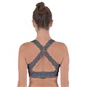 Boho Blue Gold Pattern Cross Back Sports Bra View2