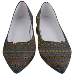 Boho Blue Gold Pattern Women s Block Heels 