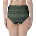 Boho Sage Green Black Classic High-Waist Bikini Bottoms View2