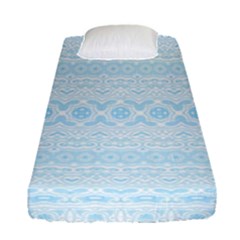 Boho Baby Blue Pattern Fitted Sheet (single Size) by SpinnyChairDesigns