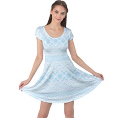 Boho Baby Blue Pattern Cap Sleeve Dress by SpinnyChairDesigns