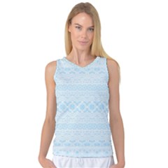 Boho Baby Blue Pattern Women s Basketball Tank Top by SpinnyChairDesigns