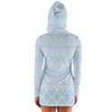 Boho Baby Blue Pattern Long Sleeve Hooded T-shirt View2