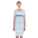 Boho Baby Blue Pattern Classic Short Sleeve Midi Dress View1