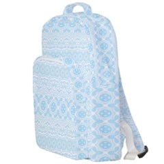 Boho Baby Blue Pattern Double Compartment Backpack by SpinnyChairDesigns