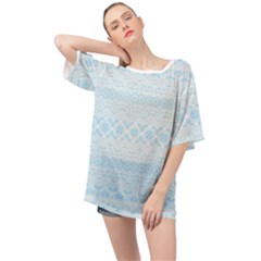 Boho Baby Blue Pattern Oversized Chiffon Top by SpinnyChairDesigns