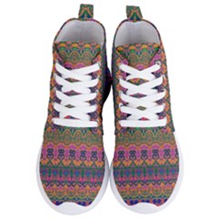 Boho Colorful Pattern Women s Lightweight High Top Sneakers by SpinnyChairDesigns