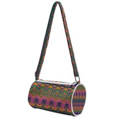 Boho Colorful Pattern Mini Cylinder Bag by SpinnyChairDesigns