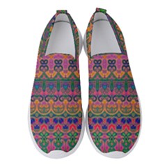 Boho Colorful Pattern Women s Slip On Sneakers by SpinnyChairDesigns