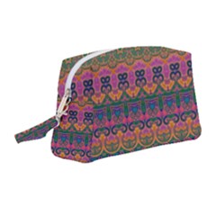 Boho Colorful Pattern Wristlet Pouch Bag (medium) by SpinnyChairDesigns