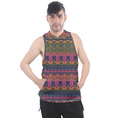 Boho Colorful Pattern Men s Sleeveless Hoodie by SpinnyChairDesigns