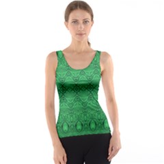 Boho Emerald Green Tank Top by SpinnyChairDesigns