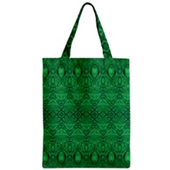 Boho Emerald Green Zipper Classic Tote Bag by SpinnyChairDesigns