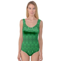 Boho Emerald Green Princess Tank Leotard  by SpinnyChairDesigns