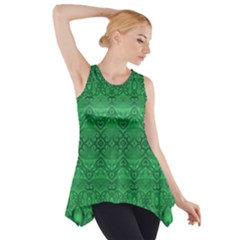 Boho Emerald Green Side Drop Tank Tunic by SpinnyChairDesigns