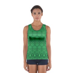 Boho Emerald Green Sport Tank Top  by SpinnyChairDesigns