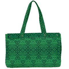 Boho Emerald Green Canvas Work Bag by SpinnyChairDesigns