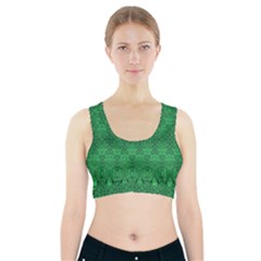 Boho Emerald Green Sports Bra With Pocket by SpinnyChairDesigns