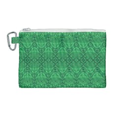 Boho Emerald Green Canvas Cosmetic Bag (large) by SpinnyChairDesigns