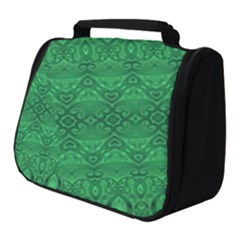 Boho Emerald Green Full Print Travel Pouch (small) by SpinnyChairDesigns