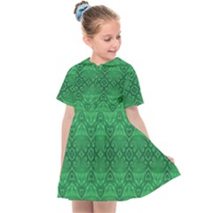 Boho Emerald Green Kids  Sailor Dress by SpinnyChairDesigns