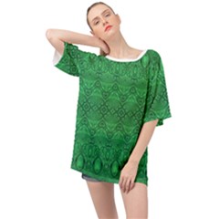 Boho Emerald Green Oversized Chiffon Top by SpinnyChairDesigns