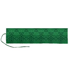 Boho Emerald Green Roll Up Canvas Pencil Holder (l) by SpinnyChairDesigns