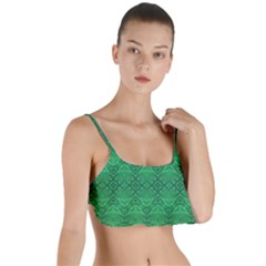 Boho Emerald Green Layered Top Bikini Top  by SpinnyChairDesigns