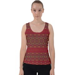 Boho Red Gold Velvet Tank Top by SpinnyChairDesigns