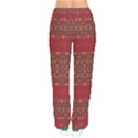 Boho Red Gold Women velvet Drawstring Pants View2