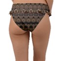 Boho Green Brown Pattern Frill Bikini Bottom View2