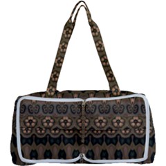 Boho Green Brown Pattern Multi Function Bag by SpinnyChairDesigns