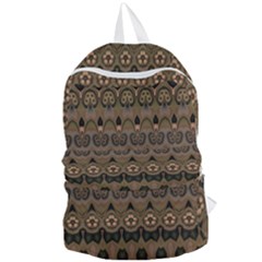 Boho Green Brown Pattern Foldable Lightweight Backpack by SpinnyChairDesigns