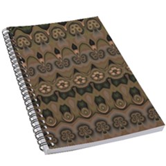 Boho Green Brown Pattern 5 5  X 8 5  Notebook