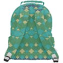 Boho Green Blue Checkered Rounded Multi Pocket Backpack View3