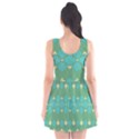 Boho Green Blue Checkered Scoop Neck Skater Dress View2