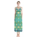 Boho Green Blue Checkered Button Up Chiffon Maxi Dress View1