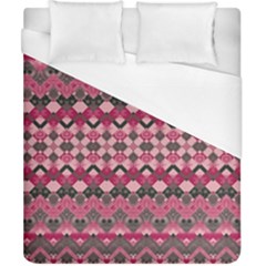 Boho Pink Grey  Duvet Cover (california King Size) by SpinnyChairDesigns