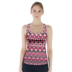 Boho Pink Grey  Racer Back Sports Top by SpinnyChairDesigns