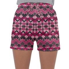 Boho Pink Grey  Sleepwear Shorts by SpinnyChairDesigns