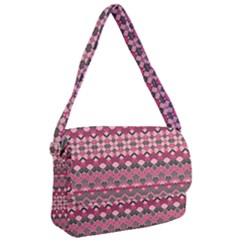 Boho Pink Grey  Courier Bag by SpinnyChairDesigns