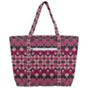 Boho Pink Grey  Zip Up Canvas Bag View3