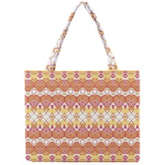 Boho Red Gold White Mini Tote Bag by SpinnyChairDesigns