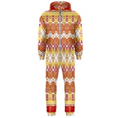 Boho Red Gold White Hooded Jumpsuit (men)  by SpinnyChairDesigns