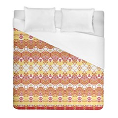 Boho Red Gold White Duvet Cover (full/ Double Size) by SpinnyChairDesigns