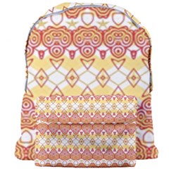 Boho Red Gold White Giant Full Print Backpack by SpinnyChairDesigns