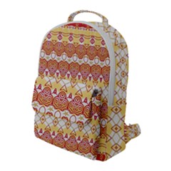 Boho Red Gold White Flap Pocket Backpack (large) by SpinnyChairDesigns